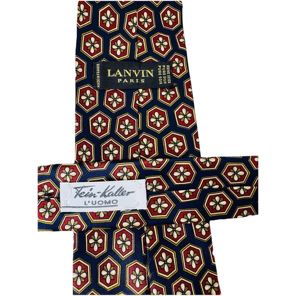Lavin Paris Fein-Kaller L'Omo Mens Geometric 100% SILK TIE 3.5 x 56 Paris